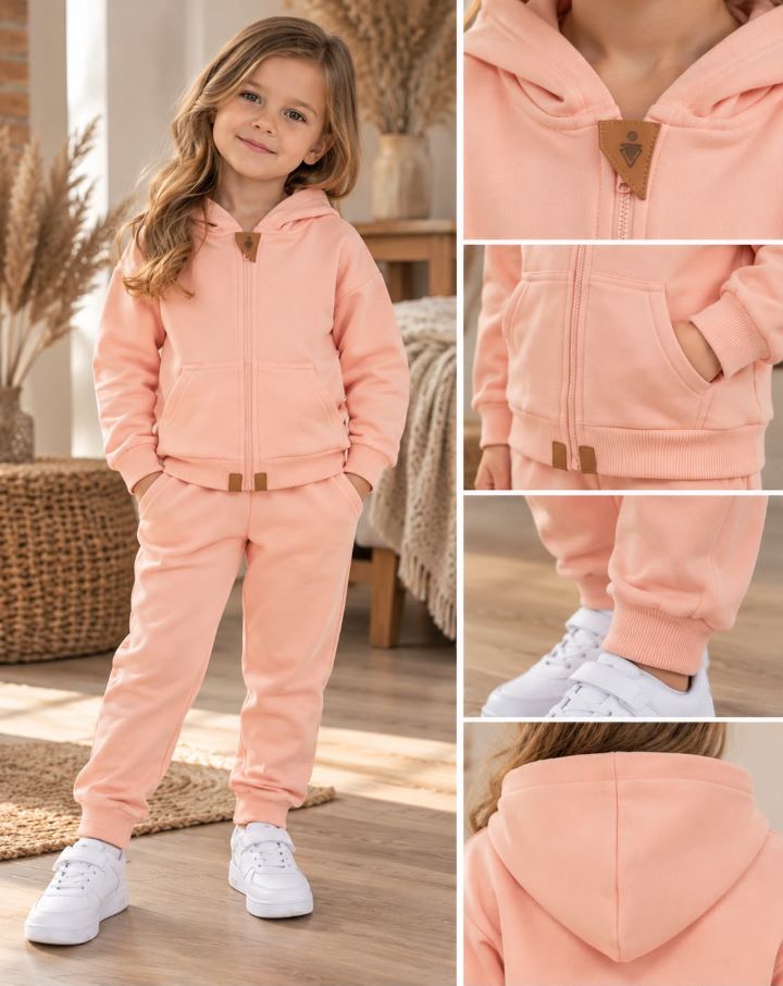 Stylowy i wygodny dres dziewczęcy - bluza na zamek i spodnie
