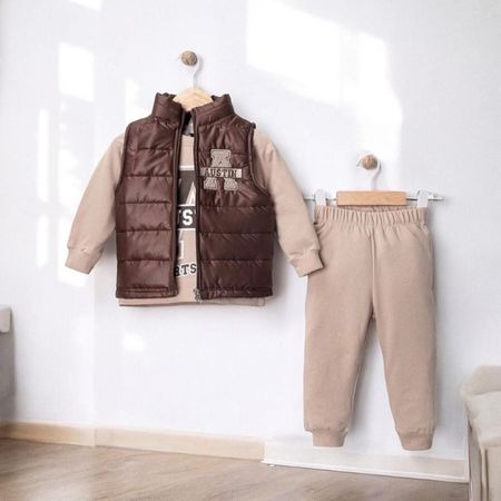 Komplet chłopięcy 3-częściowy: Bluza, Spodnie i Kamizelka