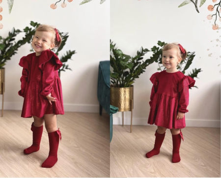 Sukienka welurowa Shiny Red