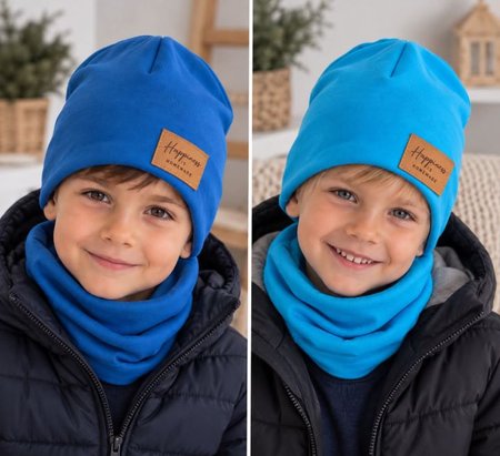 Komplet dziecięcy czapka i komin  „Happiness”
