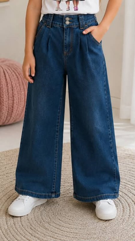 Dziewczęce jeansy Wide Leg