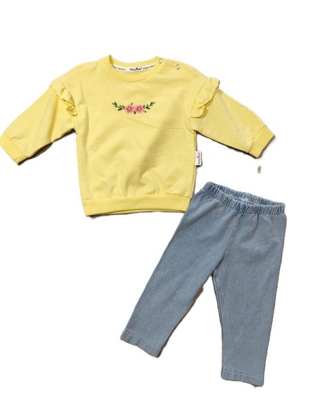 Dwuczęściowy komplet niemowlęcy: żółta bluza i spodnie