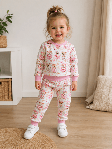 Komplet dresowy dziewczęcy „Leśne Baletnice” – bluza + spodnie | Produkt Polski