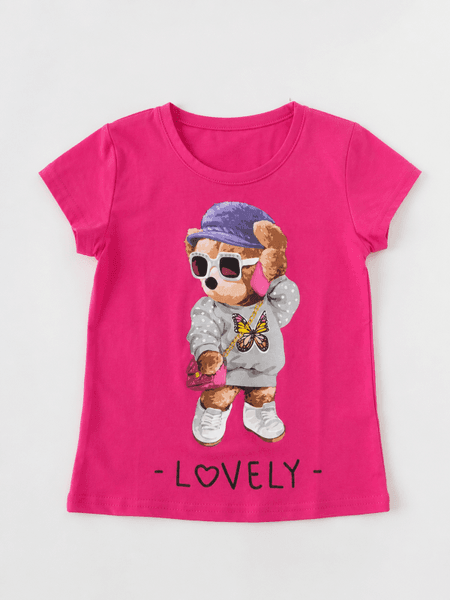 T-shirt dziewczęcy miś lovely