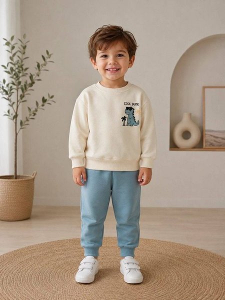 Dres chłopięcy z dinozaurem – bluza i spodnie