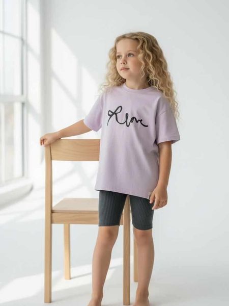 Komplet letni dziecięcy t-shirt oversize i kolarki