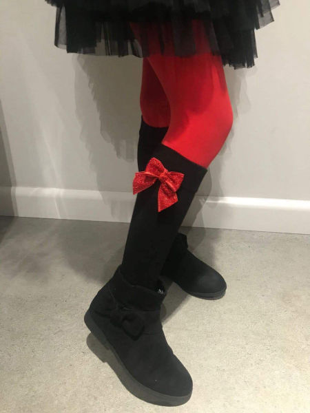 Podkolanówki czerwona Kokardka