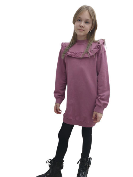 Fioletowa tunika z falbaną