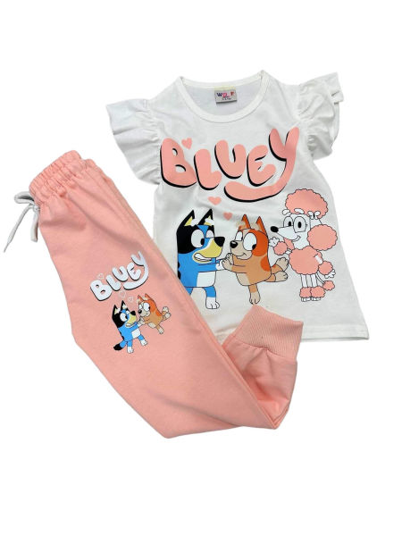 Komplet Bluey pudrowy róż