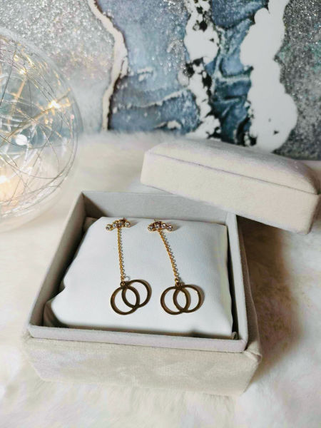 Kolczyki wiszące podwójne kółka