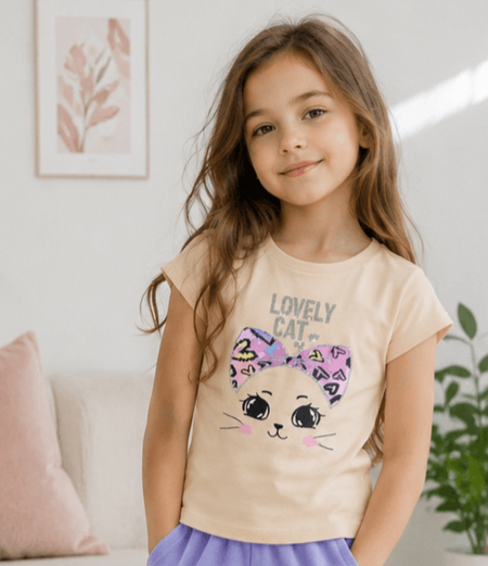 T-shirt dziewczęcy „Lovely Cat” 