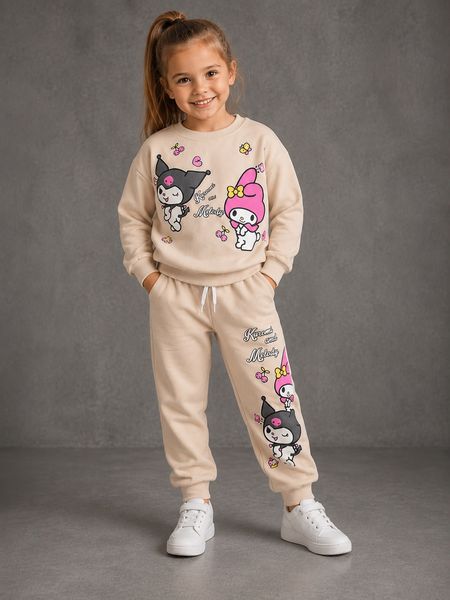 Komplet dresowy dziewczęcy – bluza i spodnie Kuromi & My Melody