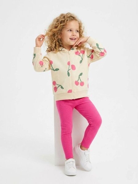 Komplet dla dziewczynki w wisienki – bluza i legginsy