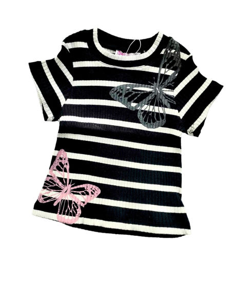T-shirt prążek motyl