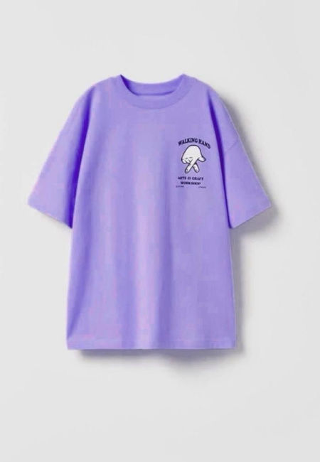 T-shirt oversize liliowy